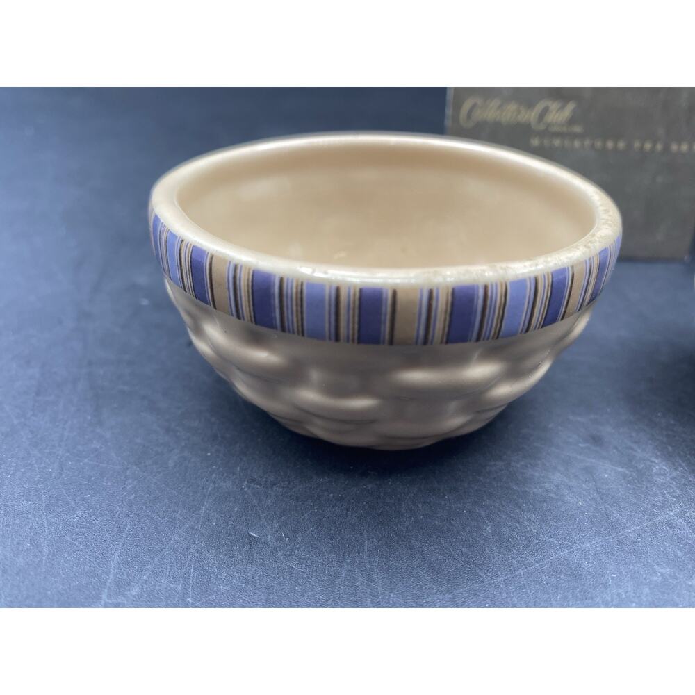 Longaberger Collectors Club Miniature Cabana Stripe Woven Nested Bowl Set NIB￼ - Picture 3 of 16
